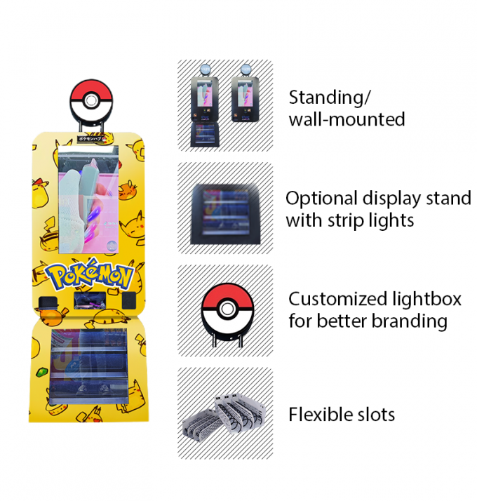 Pokémon Automated Retail Vending Machine with Touch Screen for Pokémon TCG Cards Pikachu