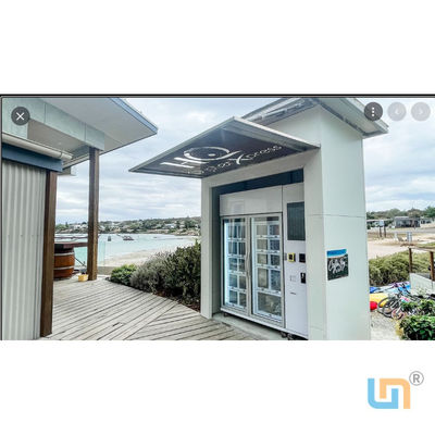 सुविधाजनक व्हाइट स्टिकर फ्रोजन मीट वेंडिंग मशीन R290 रेफ्रिजरेंट के साथ