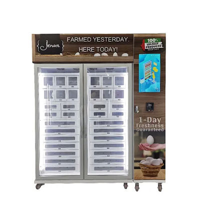 21.5 इंच टच स्क्रीन लॉकर वेंडिंग मशीन W166*D71*H217 सेमी स्वचालित कूलिंग के साथ इष्टतम अंडा भंडारण