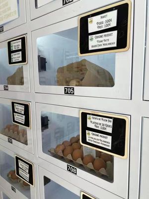 कस्टमाइज्ड ग्राफिक्स टच स्क्रीन लॉकर वेंडिंग मशीन जिसमें 21.5 इंच का डिस्प्ले और सुविधाजनक कार्ड भुगतान प्रणाली है