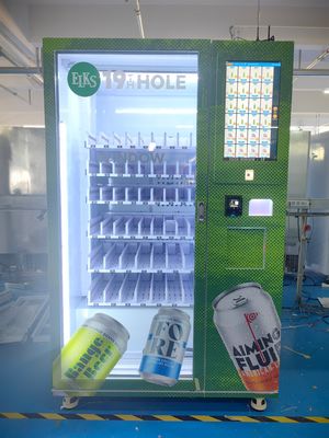 दोहरी कांच-सामने स्नैक फूड वेंडिंग मशीन जिसमें 21.5 इंच की टच स्क्रीन और 6 मंजिलें * 10 स्लॉट क्षमता है