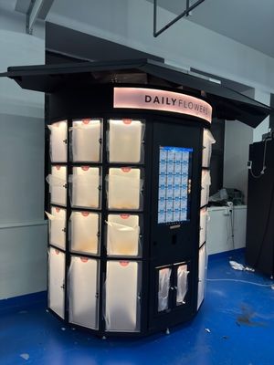 24/7 स्व-सेवा फूलों की दुकान लॉकर वेंडिंग मशीन शीट धातु फ्रेम शीतलन 10-20C कार्यक्षमता के साथ