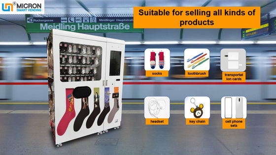 एलईडी प्रकाश व्यवस्था परिवहन कार्ड के लिए कस्टम वेंडिंग मशीनें मोबाइल फोन केस स्टॉकिंग्स