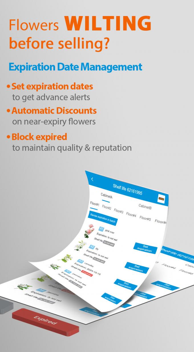 Daily Flower Vending Machine with Customized Light Box Logo 15℃ Perfect for Fresh Flowers Bouquets