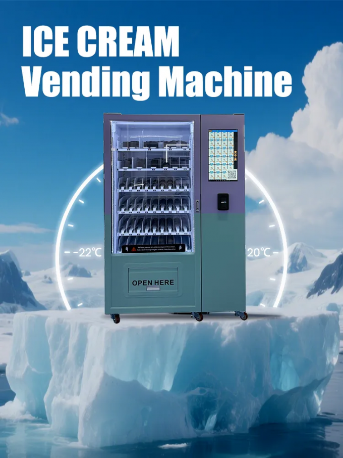 Frozen Treats Ice Cream Vending Machine -22℃ Keep Ice Cream Fresh Popsicle Vending Machine